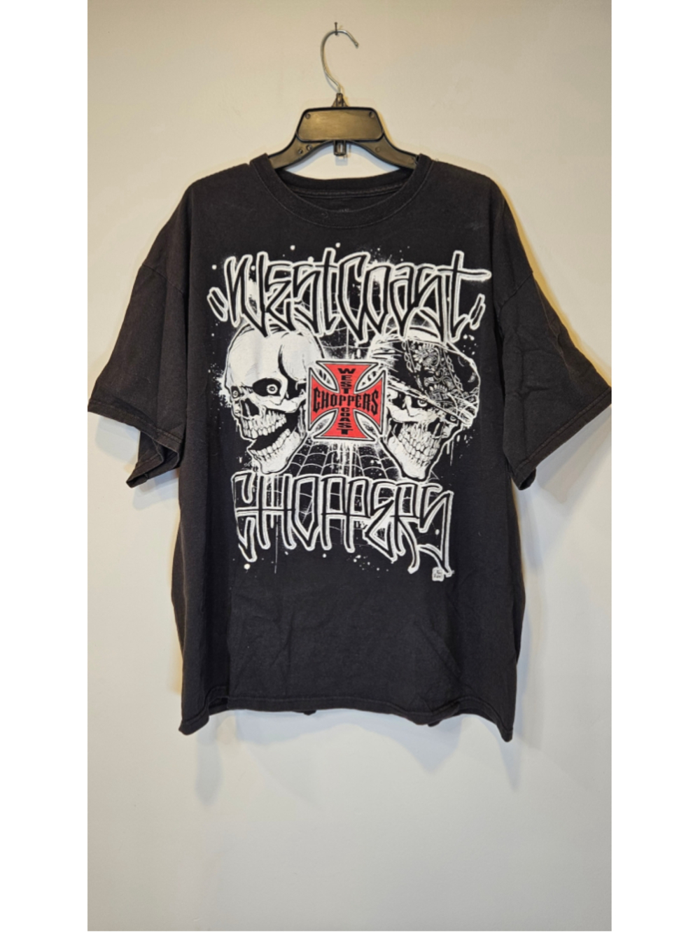 West Coast Choppers Jesse James Skull T Shirt Black Biker Graphic Tee XL